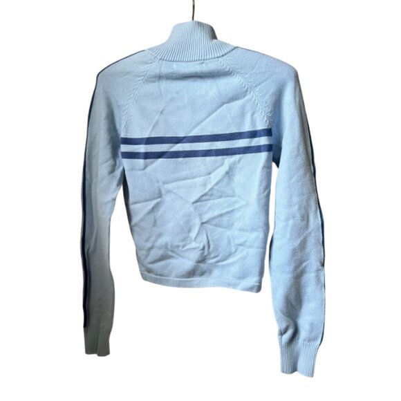 Motel Rocks Women's Blue Zip Up Jacket with Stripes - Picture 2 of 3